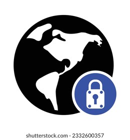 Internet Lock Icon, Vector Graphics