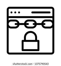 internet lock line icon