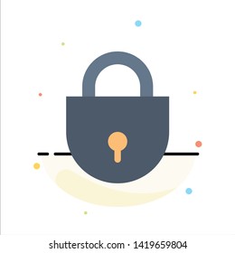 Internet, Lock, Locked, Security Abstract Flat Color Icon Template