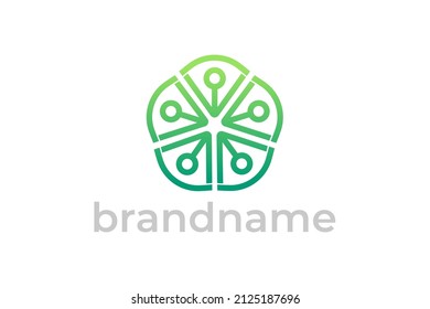 Internet logo design, minimalist link logo concept, tech logo 