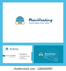 Internet Logo design with Tagline & Front and Back Busienss Card Template. Vector Creative Design