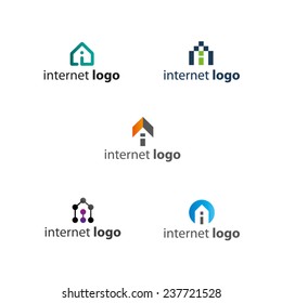 Internet Logo Icons Set - Isolated On White Background - Vector Illustration 