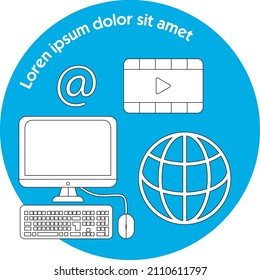 logotipo de Internet, red, medios de comunicación, icono
