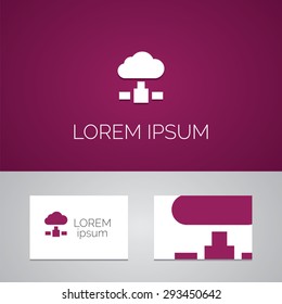 internet logo template icon design elements with business card 