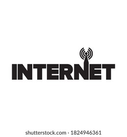 Internet logotype design on white background