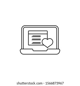 internet love - minimal line web icon. simple vector illustration. concept for infographic, website or app.
