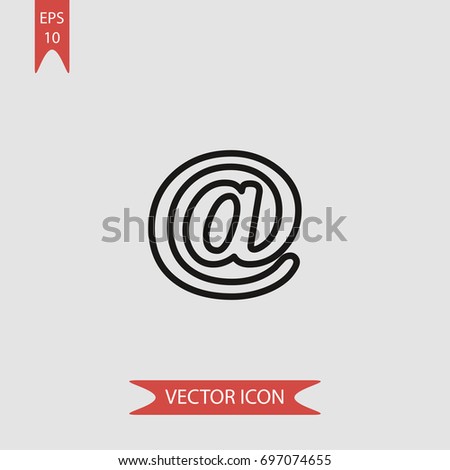 Internet mail arroba sign vector icon, illustration symbol