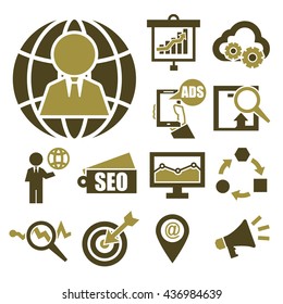 internet market icon set