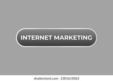 Botón de marketing de Internet. Burbuja de voz, marketing de etiquetas de banner en Internet