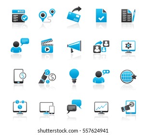 Internet Marketing and commerce icons - vector icon set