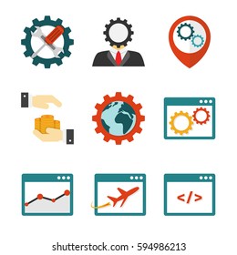 Internet marketing flat icons