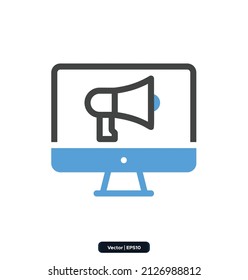 Internet Marketing icon. Digital marketing web icon for business and social media marketing, customer insight, and advertising. Minimal set of marketing, SEO icons.