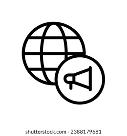 Internet Marketing Icon with globe and megaphone