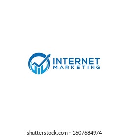 Internet Marketing Icon Logo With Business Card Vector Template Illustration.