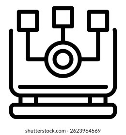 Internet-Marketing-Symbol. Gliederung Internet-Marketing, Vektorsymbol für Webdesign einzeln auf weißem Hintergrund