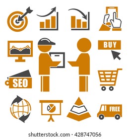 internet marketing icon set