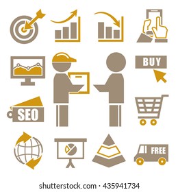 internet marketing icon set