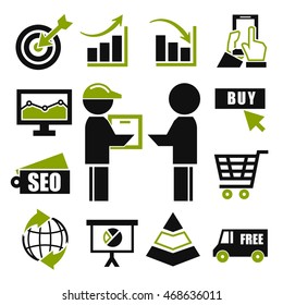internet marketing icon set