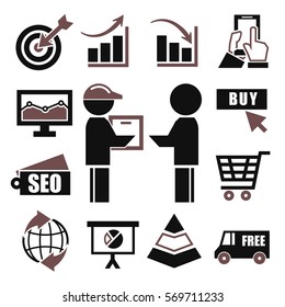 internet marketing icon set