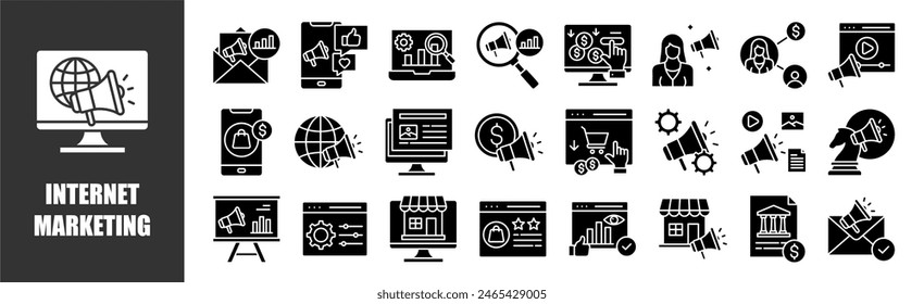 Internet Marketing icon set for design elements	