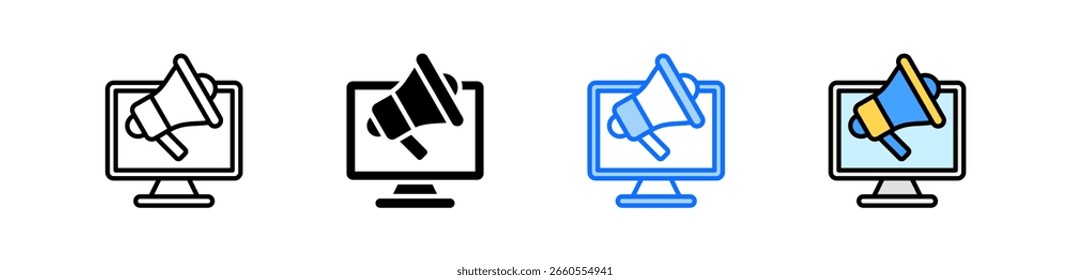 Conjunto de Ícones de Marketing da Internet para Coleção de Vários Estilos