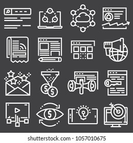Internet marketing icon set in thin line style