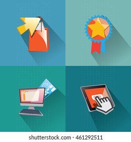 Icon-Set für das Internet-Marketing. Vektorgrafiken