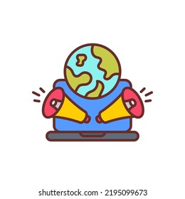Icono de Marketing de Internet en vector. Logotipo