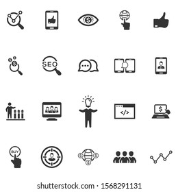 Internet and marketing icons - Grey Version