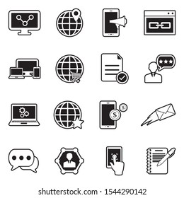Internet Marketing Icons. Line With Fill Design. Vector Illustration.