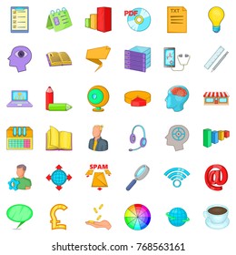 Internet marketing icons set. Cartoon style of 36 internet marketing vector icons for web isolated on white background