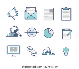 Internet marketing icons. Vector
