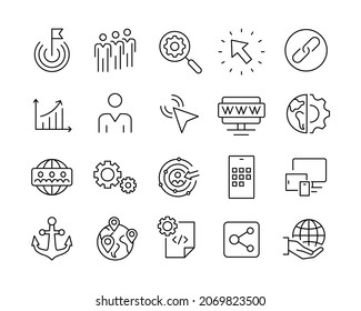 Internet Marketing Icons - Vector Line Icons. Editable Stroke. Vector Graphic