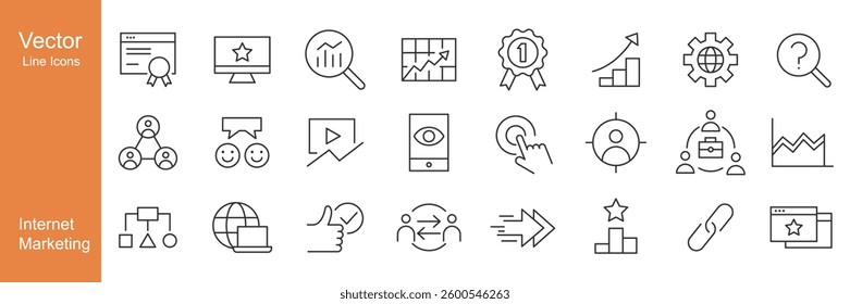 Internet Marketing Icons - Vector Line. Editable Stroke.