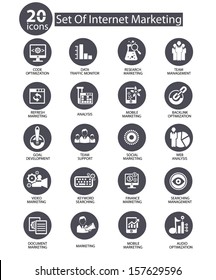 Internet Marketing icons,Gray version,vector