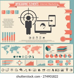 Internet marketing - infographic elements and icons set.
