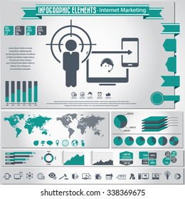 Internet marketing - infographic elements and icons set.