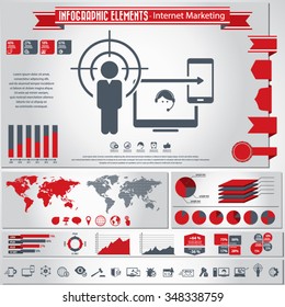 Internet marketing - infographic elements and icons set.