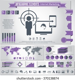 Internet marketing - infographic elements and icons set.