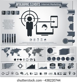 Internet marketing - infographic elements and icons set.