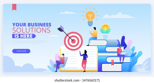 Internet marketing landing page vector template