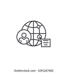 Internet marketing linear icon concept. Internet marketing line vector sign, symbol, illustration.
