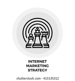 Internet Marketing Strategy Icon Vector. Flat icon isolated on the white background. Editable EPS file. Vector illustration.