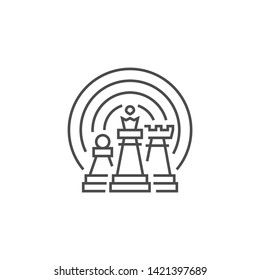 Internet Marketing Strategy Related Vector Thin Line Icon. Isolated on White Background. Editable Stroke. Vector Illustration.