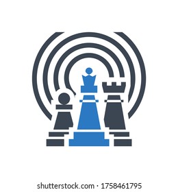 Internet Marketing Strategy Related Vector Glyph Icon. Isolated on White Background. Vector Illustration.