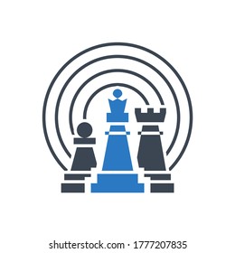 Internet Marketing Strategy Related Vector Glyph Icon. Isolated on White Background. Vector Illustration.