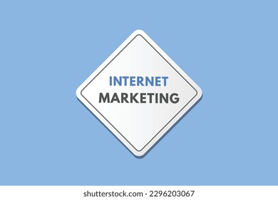 Botón de texto de Marketing de Internet. Botones Web de etiqueta de icono de signo de marketing de Internet