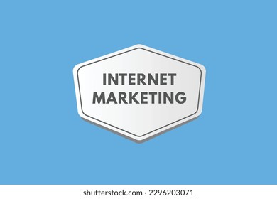 Botón de texto de Marketing de Internet. Botones Web de etiqueta de icono de signo de marketing de Internet