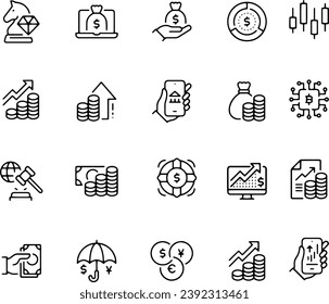 COMERCIALIZACIÓN DE INTERNET - icono de vector de línea delgada 
