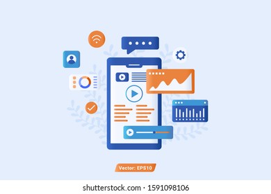 internet marketing vector illustration flat style design. modern business illustration